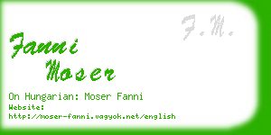 fanni moser business card